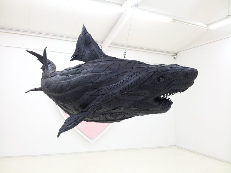 Large sculpture installation in an art gallery